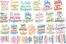 Arte DTF UV - Frases dia dos professores